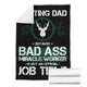 Hunting Dad Badass Miracle Worker Job Title Premium Blanket