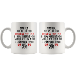Personalized Cockapoo Dog Yoshi Mom Erin Coffee Mug (11 oz)