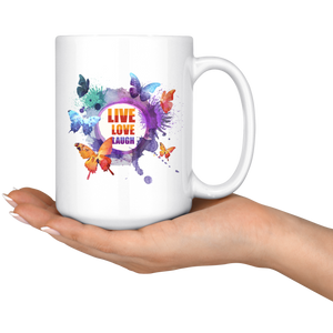 Live Love Laugh Butterfly Mug (15 oz)