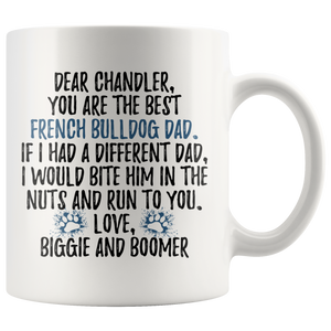 Personalized French Bulldog Biggie And Boomer Dad Chandler Coffee Mug (11 oz)