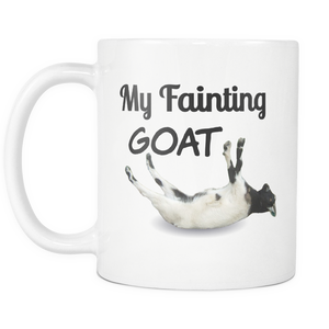 My Fainting Goat Coffee Mug - Goat Owner Gifts - I Love My Goat - I Like Goats - Baby Goats Mug - Funny Lucky Goat Coffee Cup - Funny Goat Gift For Mama Dad Mom Lady (11 oz)