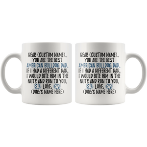 Personalized Best American Bulldog Dog Dad Coffee Mug (11 oz)