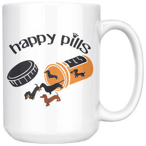 Dachshund Happy Pills Coffee Mug (15 oz) - Freedom Look