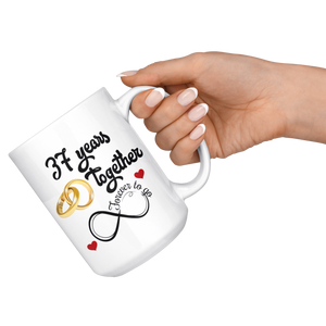 37th Wedding Anniversary Gift For Him And Her, 37th Anniversary Mug For Husband & Wife, Married For 37 Years, 37 Years Together With Her (15 oz )