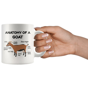 Goat Anatomy Mug - Goat Owner Gifts - Funny Goats Gifts - 3d Goat Coffee Mug - Crazy Goat Coffee Mug (11 oz) - Freedom Look