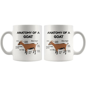 Goat Anatomy Mug - Goat Owner Gifts - Funny Goats Gifts - 3d Goat Coffee Mug - Crazy Goat Coffee Mug (11 oz) - Freedom Look