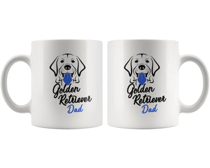 golden retriever dad two side printing mug