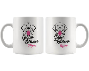 golden retriever mom two side printing mug