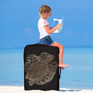 Golden Sea Turtle Luggage Cover - Freedom Look