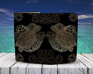 Golden Sea Turtle Wallet - Freedom Look