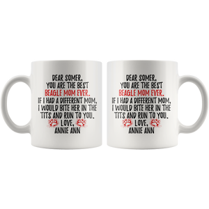 Personalized Beagle Dog Annie Ann Mom Somer Coffee Mug (11 oz)