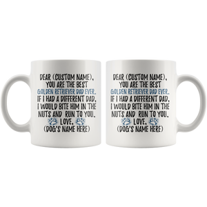 Personalized Best Golden Retriever Dog Dad Coffee Mug (11 oz)