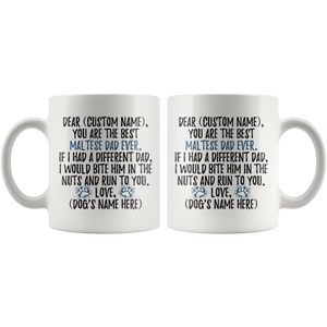 Personalized Best Maltese Dog Dad Coffee Mug (11 oz)