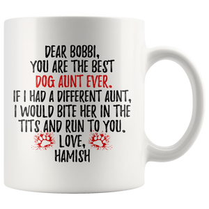 Personalized Dog Hamish Aunt Bobbi Coffee Mug (11 oz)