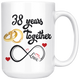 38th Wedding Anniversary Gift For Him And Her, 38th Anniversary Mug For Husband & Wife, Married For 38 Years, 38 Years Together With Her (15 oz )