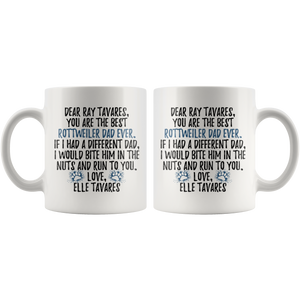 Personalized Rottweiler Dog Elle Tavares Dad Ray Tavares Coffee Mug (11 oz)