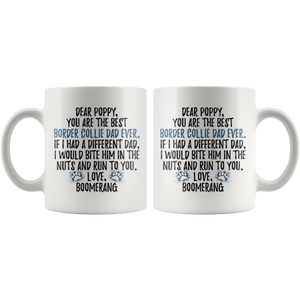 Personalized Border Collie Boomerang Dad Poppy Coffee Mug (11 oz)