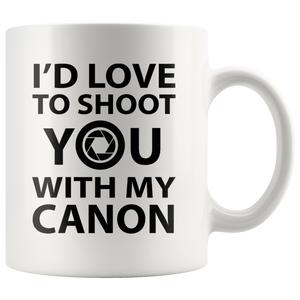 Photographer Coffee Mug - Unique Funny Gift For Him Or Her - Photography Gag Gifts - I Shoot People With My Camera - Photography Related Gifts (11 oz)