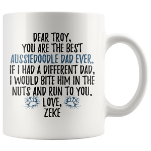 Personalized Aussiedoodle Dog Zeke Dad Troy Coffee Mug (11 oz)