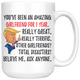 Funny Fantastic Girlfriend For 1 Year Coffee Mug, First Anniversary Girlfriend Trump Gifts, 1st Anniversary Mug, 1 Year Together With Her  (15oz)