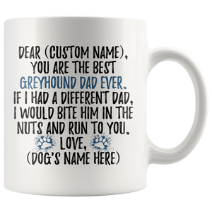 Personalized Best Greyhound Dad Coffee Mug (11 oz)