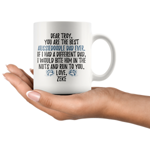 Personalized Aussiedoodle Dog Zeke Dad Troy Coffee Mug (11 oz)