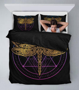 Golden Dragonfly Bedding Cover Set - Freedom Look