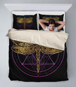 Golden Dragonfly Bedding Cover Set - Freedom Look