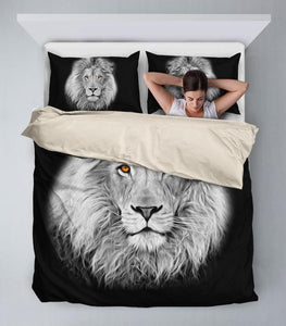 Black & White Lion Bedding Set - Freedom Look