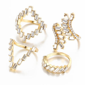 Stylish 4 PCS Ring Set - Freedom Look