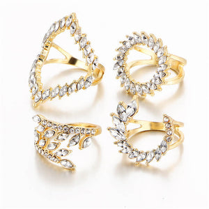 Stylish 4 PCS Ring Set - Freedom Look