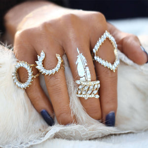 Stylish 4 PCS Ring Set - Freedom Look