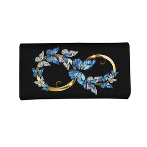Hand Crafted Premium Black Butterfly Infinity Wallet - Freedom Look