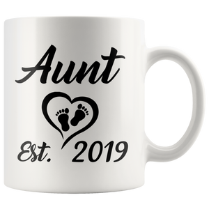 Aunt Established Mug - Aunt Est 2019 Mug - Auntie Established 2019 Mug - Great Gift For Aunt (11 oz) - Freedom Look