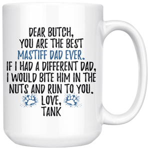 Personalized Mastiff Dog Tank Dad Butch Coffee Mug (15 oz)