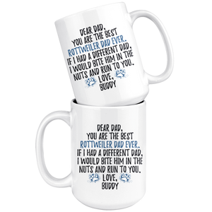 Personalized Rottweiler Dog Buddy Dad Coffee Mug (15 oz)