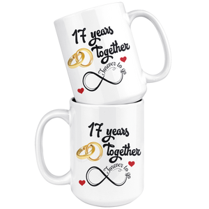 17th Wedding Anniversary Gift For Him And Her, Married For 17 Years, 17th Anniversary Mug For Husband & Wife, 17 Years Together With Her (15 oz )