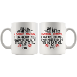 Personalized Bernedoodle Dog River Mom Alisa Coffee Mug (11 oz)