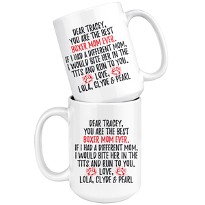 Personalized Boxer Mom Tracey Coffee Mug (15 oz)
