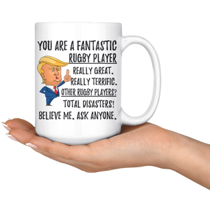 Funny Rugby Player Trump Coffee Mug (15 oz)