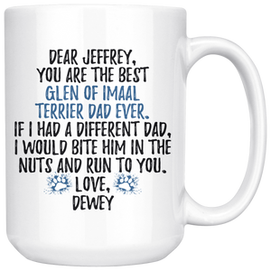 Personalized Glen of Imaal Terrier Dog Dewey Dad Jeffrey Coffee Mug (15 oz)