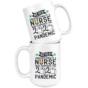 Nurse Survived 2020 Pandemic Toilet Paper White Coffee Mug