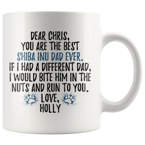 Personalized Shiba Inu Holly Dog Chris Coffee Mug (11 oz)