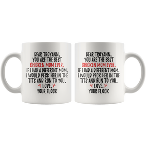 Personalized Chicken Mom Troyann Coffee Mug (11 oz)