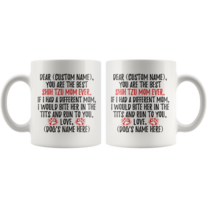Personalized Best Shih Tzu Dog Mom Coffee Mug (11 oz)