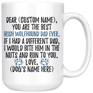 Personalized Best Irish Wolfhound Dad Coffee Mug (15 oz)