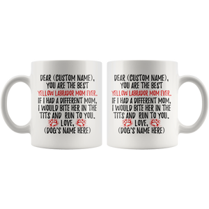 Personalized Best Yellow Labrador Dog Mom Coffee Mug (11 oz)