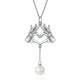 Love You Hand Gesture Pearl Pendant Necklace -  925 Sterling Silver - Freedom Look
