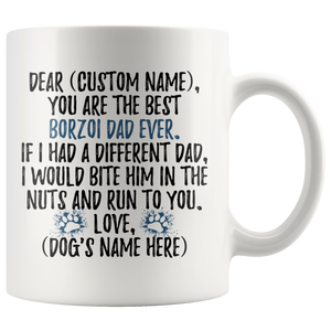 Personalized Best Borzoi Dad Coffee Mug (11 oz)