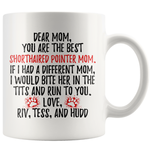 Personalized German Shorthaired Pointer Dog Riv, Tess And Hudd Mom Coffee Mug (11 oz)